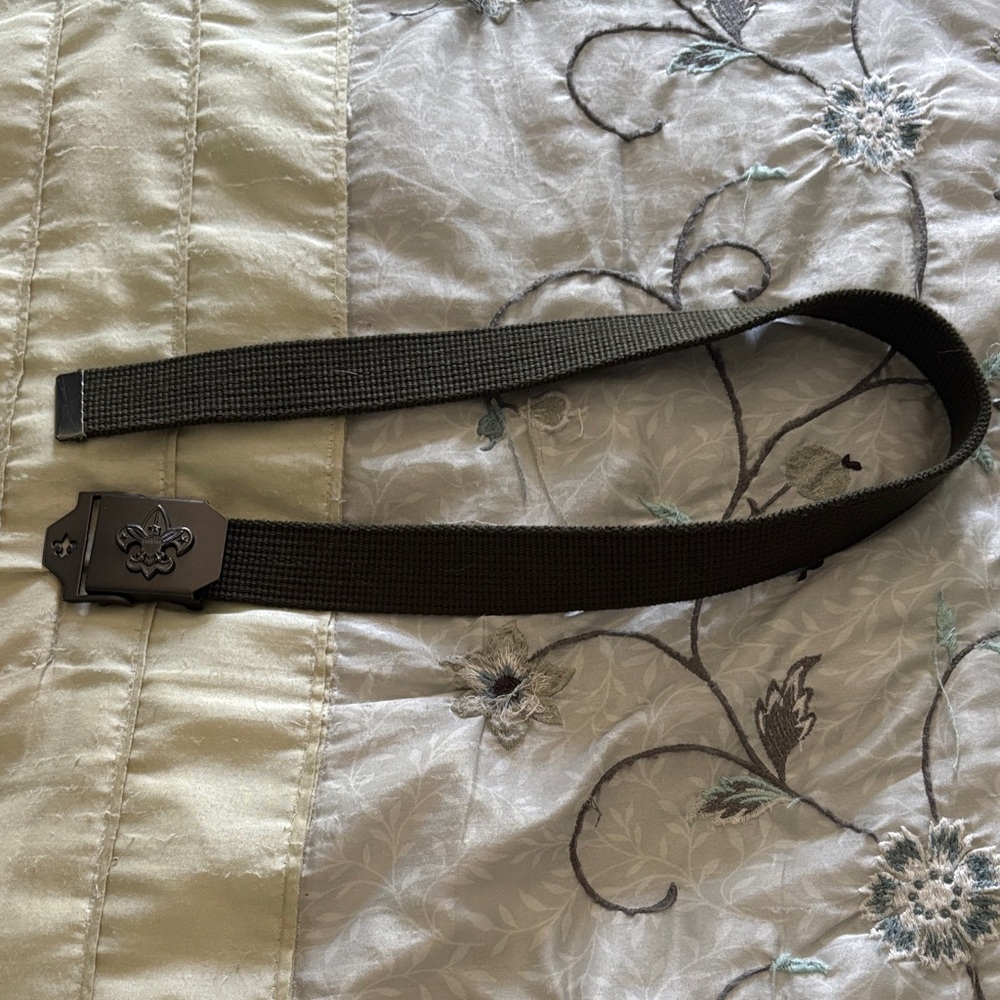 Boy Scout 32” Canvas Belt with Metal Buckle, army green